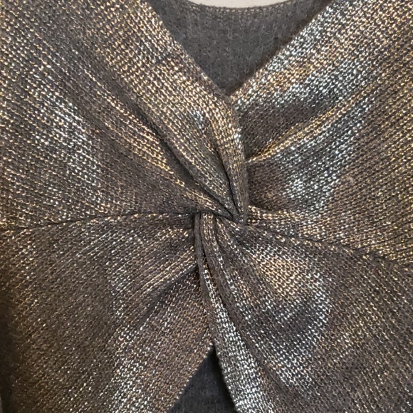 GBGirls gold and gray sweater w/styled back - Picture 3 of 5